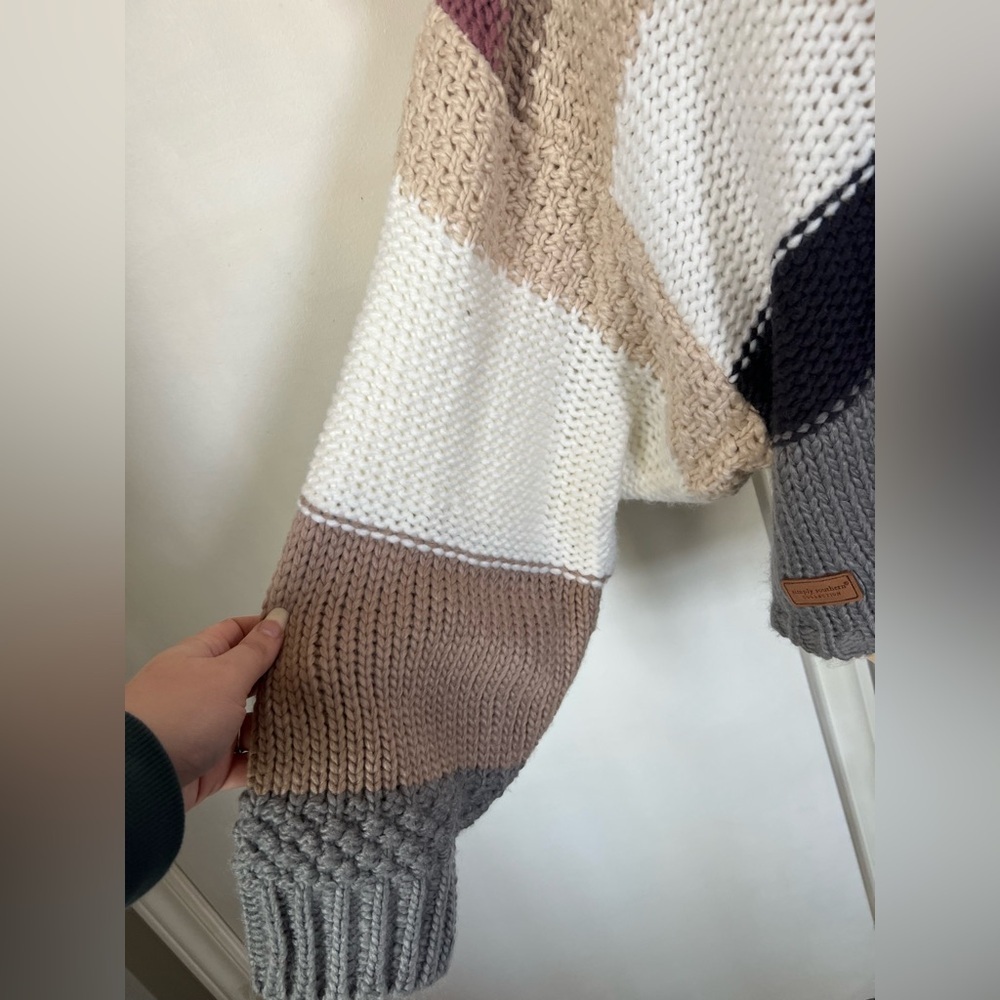 Simply Southern Woman’s Tight Knit Multi Color Block Cozy Sweater Size 2XL - Picture 4 of 12
